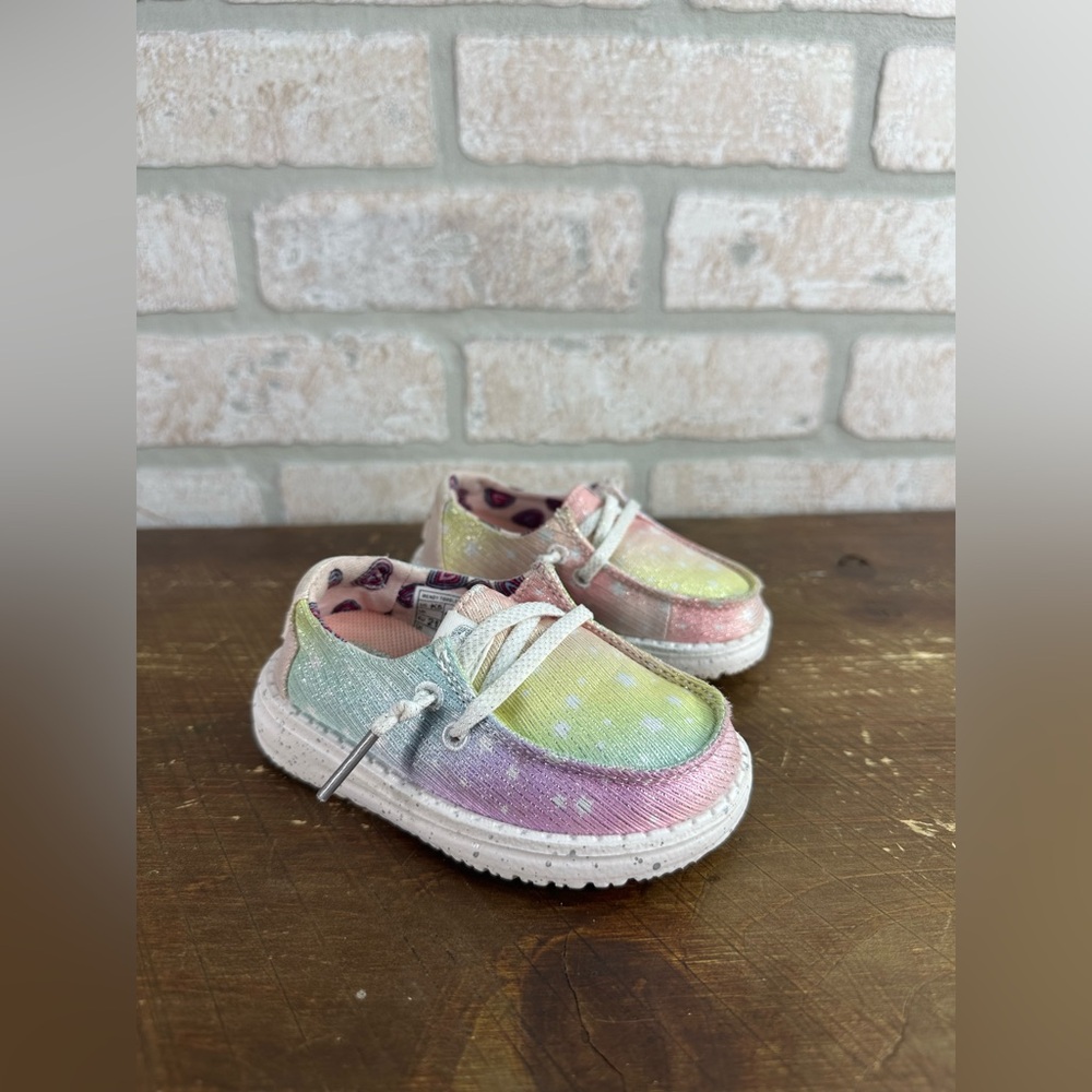 HEYDUDE Wendy Toddler Sparkle Star Shoes Size 5k - 0298